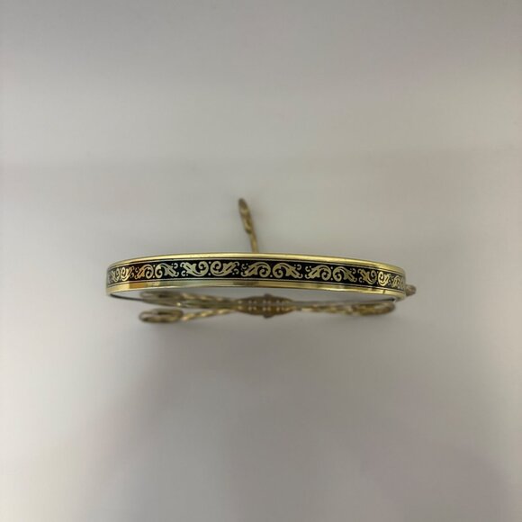 Metal Tabletop Vanity Mirror Double Sided Swirl Frame Foldable Easel Leg Vintage - Picture 3 of 5